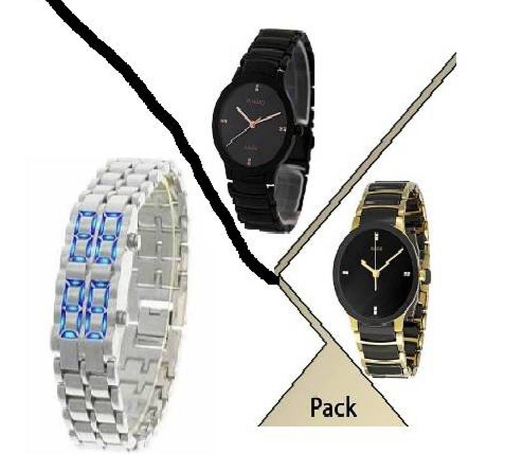 2 Rado watch copy +LED Samurai ওয়াচ