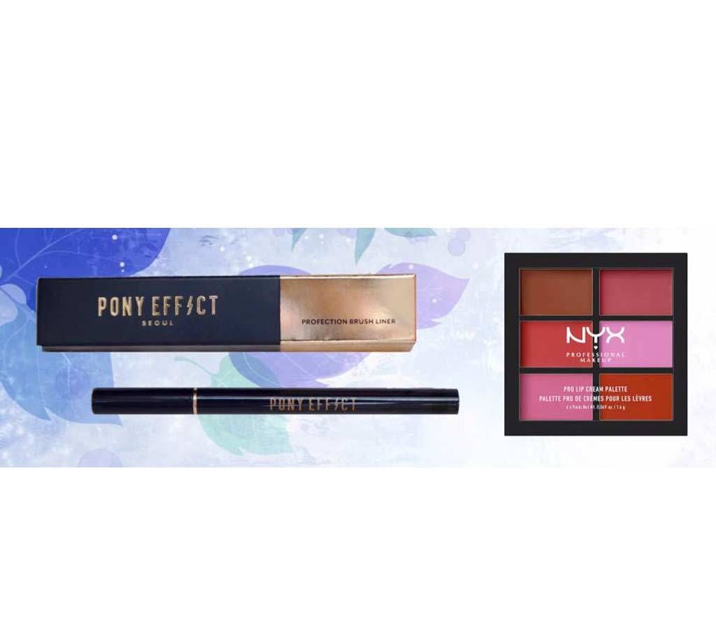Combo of NYX Lipstic & Pony Effect Eyeliner