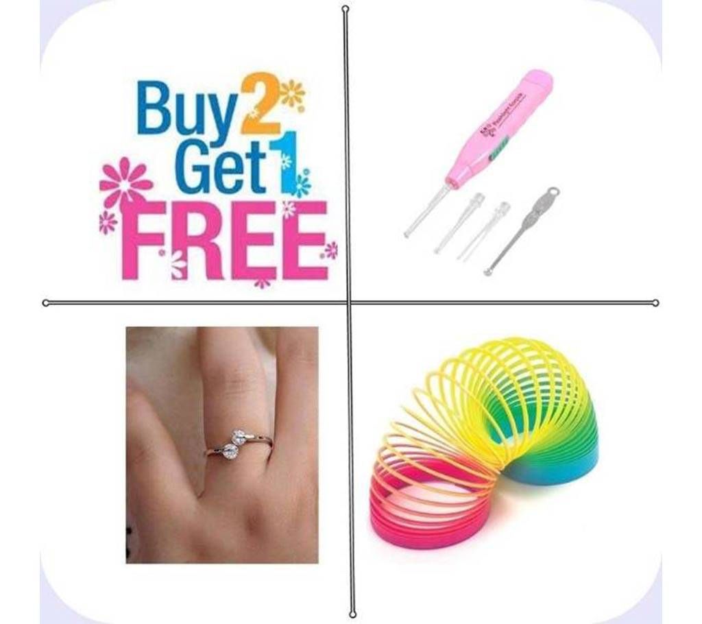 Ear Cleaner + Finger Ring +Toy Rainbow Spring - Buy 2 Get 1 Free