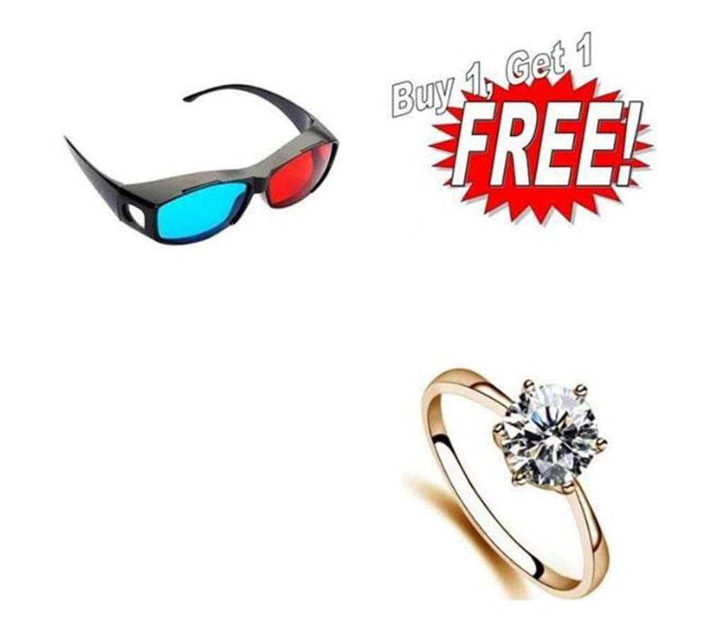 Buy One Finger Ring & Get One 3D Vision Sunglasses Free