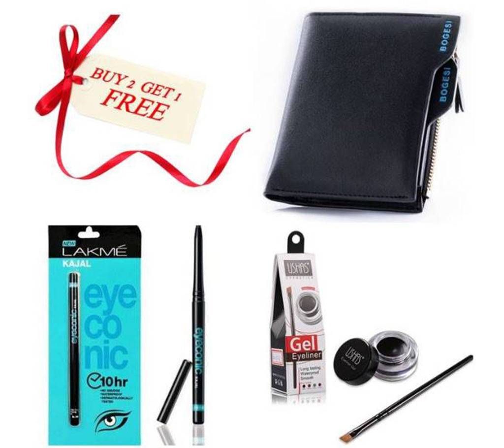Buy Two Wallet + EyeLiner Gel & Get One kajal free