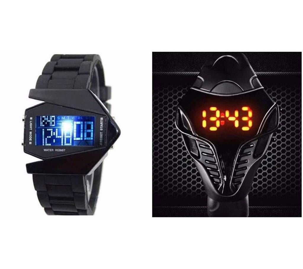 LED COBRA Snake Wrist Watch & Fighter Watch Combo