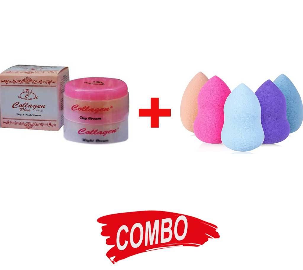 COLLAGEN PLUS VITAMIN E Cream 45g Thailand + elf Blending Sponge China Combo Offer