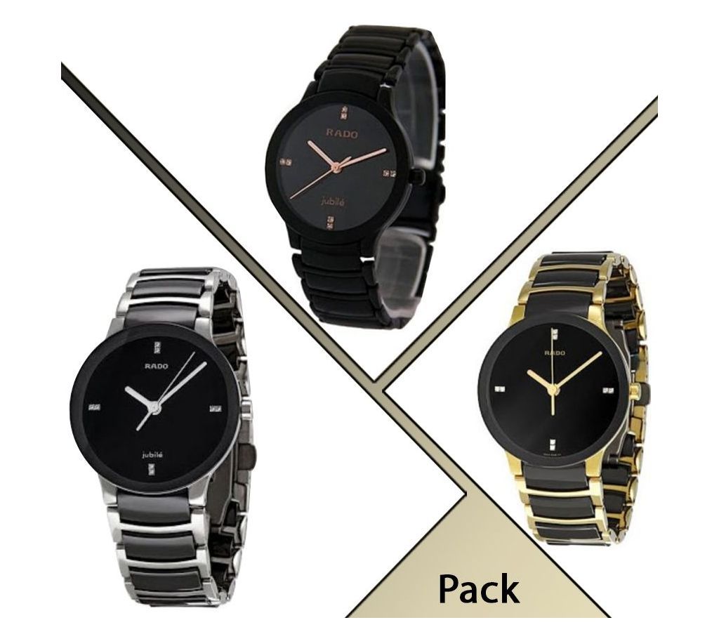 Pack of 3pcs Rado Mens Wrist Watch