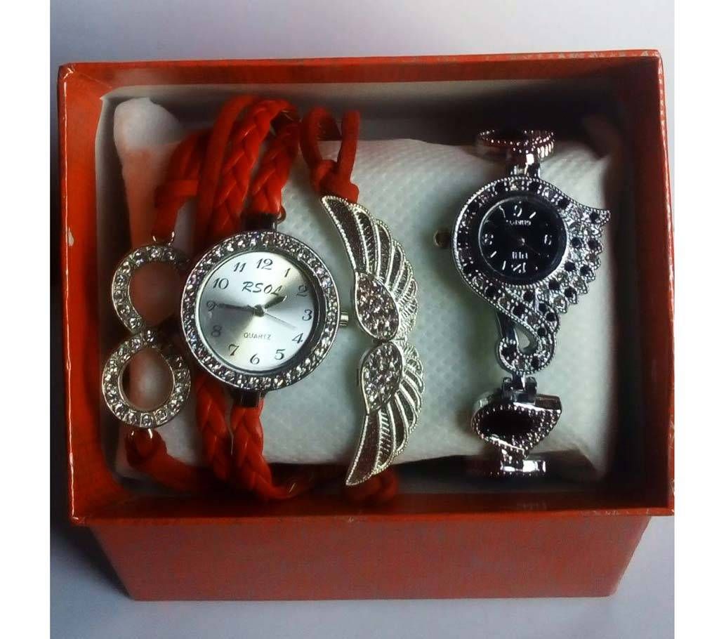 Ladies Bracelet+Feha Peacock Watch combo offer 