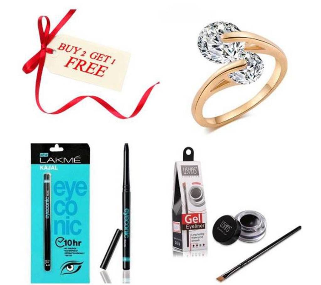 Buy Two Finger Ring+Eyeliner & Get One kajal free