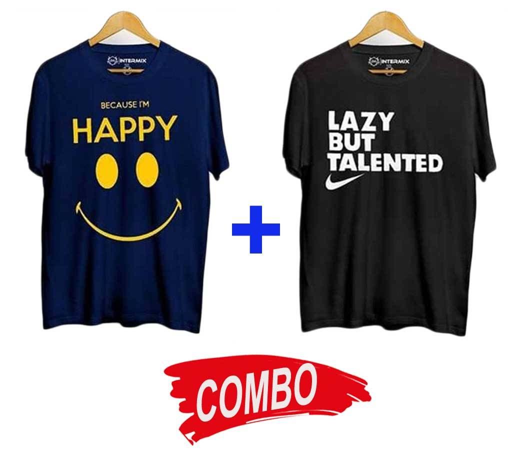 Cotton Short Sleeve Tshirt For Men+Cotton Short Sleeve T Shirt For Men Combo