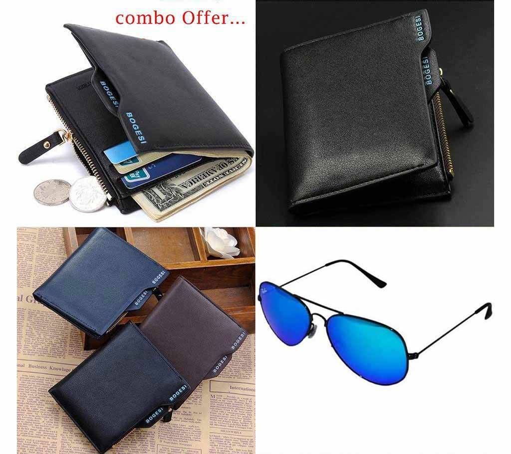 Ray Ban Sunglasses +Bogesi Wallet Combo