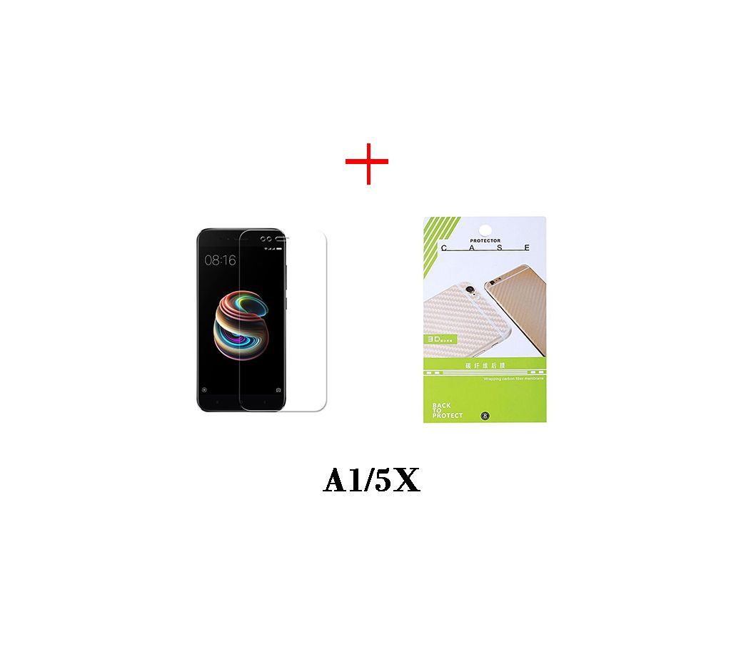 Glass Protector And Carbon Fiber Sticker For Xiaomi Mi A1