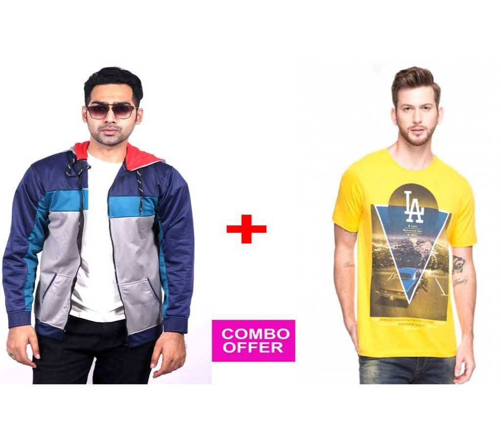 Ash & Black Hoodie + LA T-Shirt Combo Offer