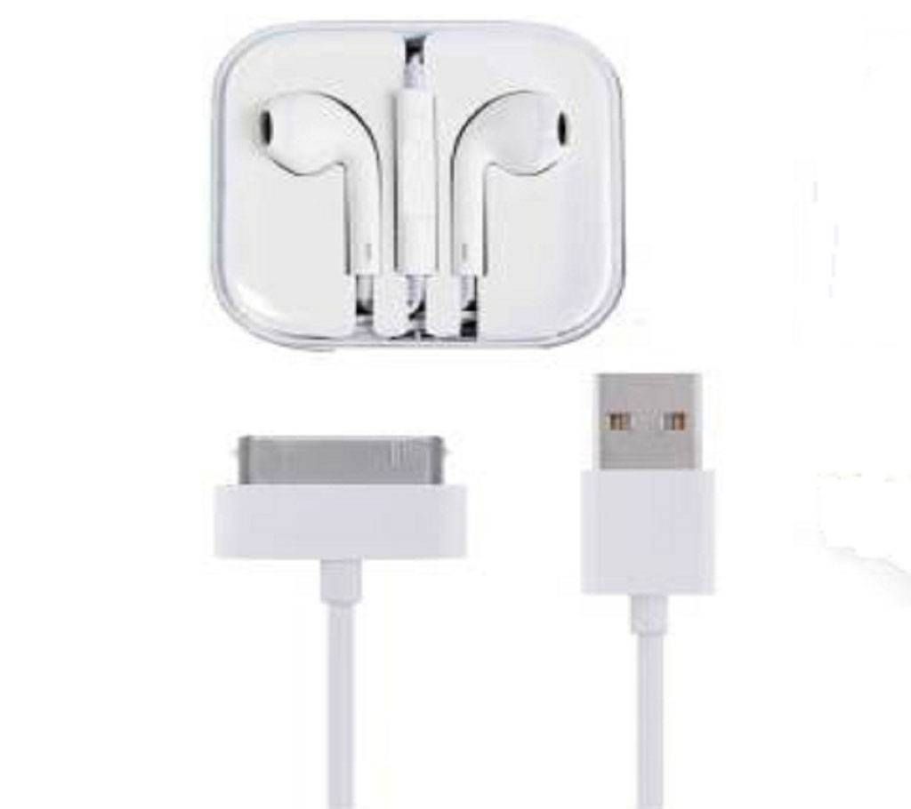 iPhone 4 data cable + earphones (copy)