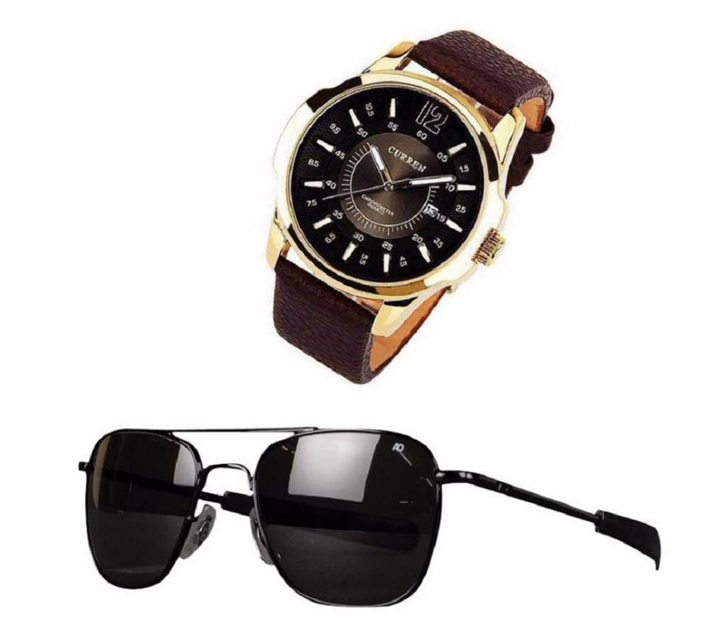 Curren Wrist watch + AO Sun glass combo