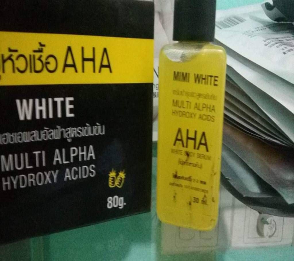 Aha Mimi white serum and soap combo Thailand 80G