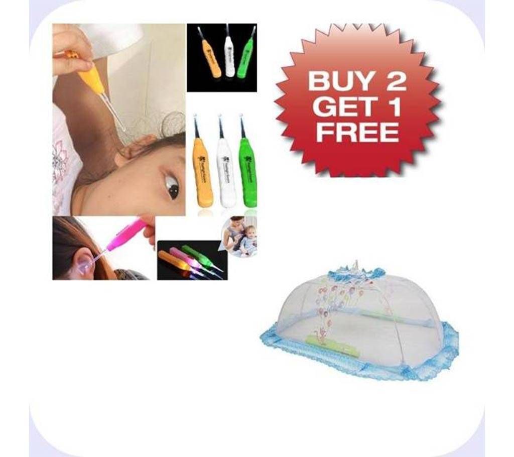 Ear Cleaner & Baby Mosquito Net - Buy 2 Get 1 Free
