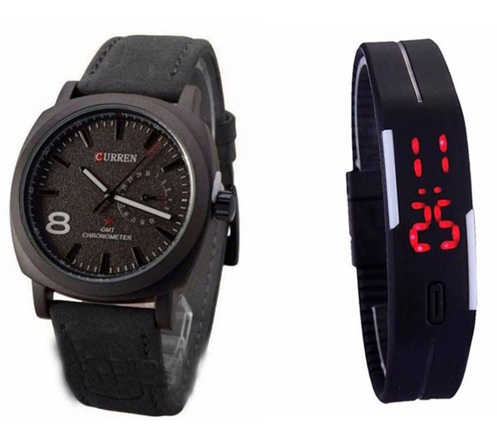 CURREN WATCH+LED SPORTS WATCH COMBO OFFER copy