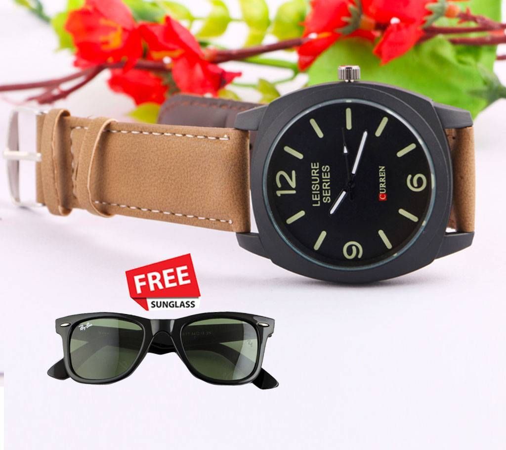 Wrist Watch for men with a free Sunglasses