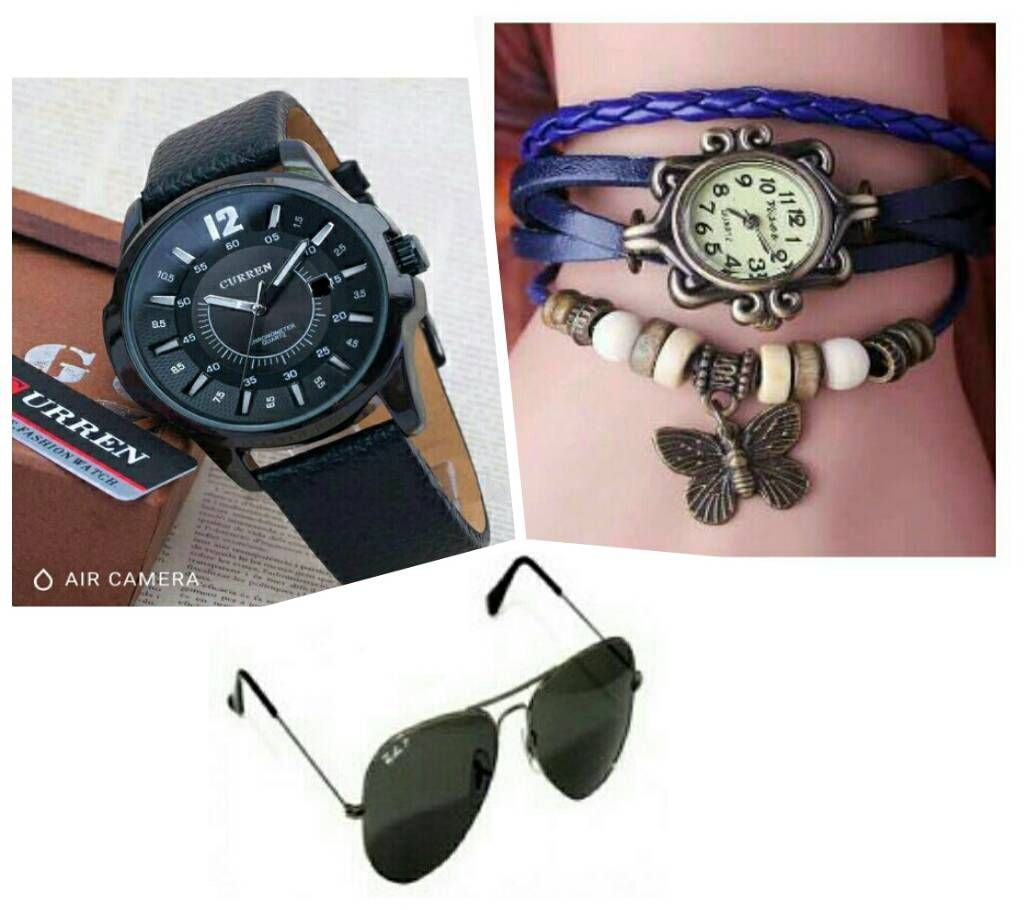 CURREN Gents Wrist+Ladies Bracelet Watch Combo