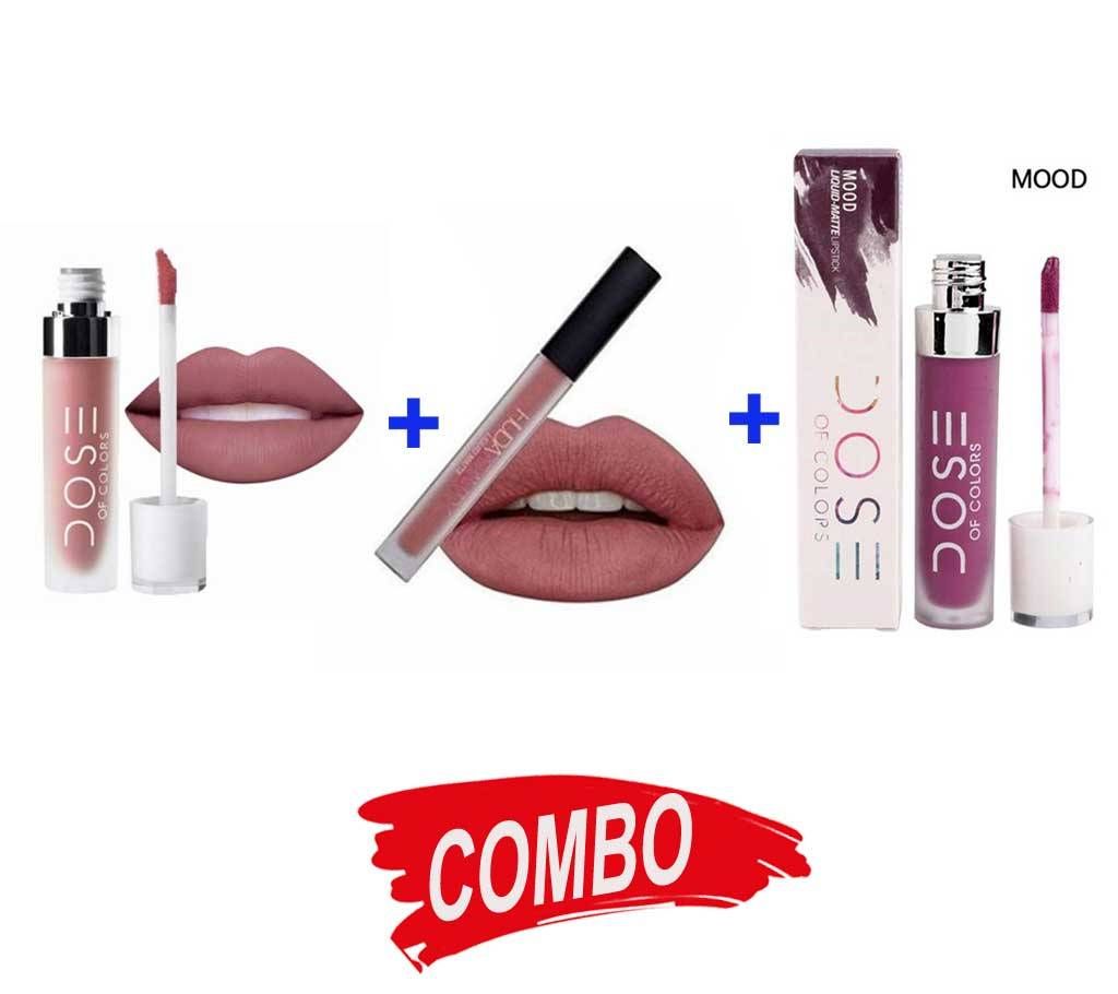 Huda beauty Liquid Matte Lipstick + Dose Of Colors Liquid Matte Lipstick -1pc (UK) + Dose Of Colors Liquid Matte Lipstick -1pc (UK) Combo Offer