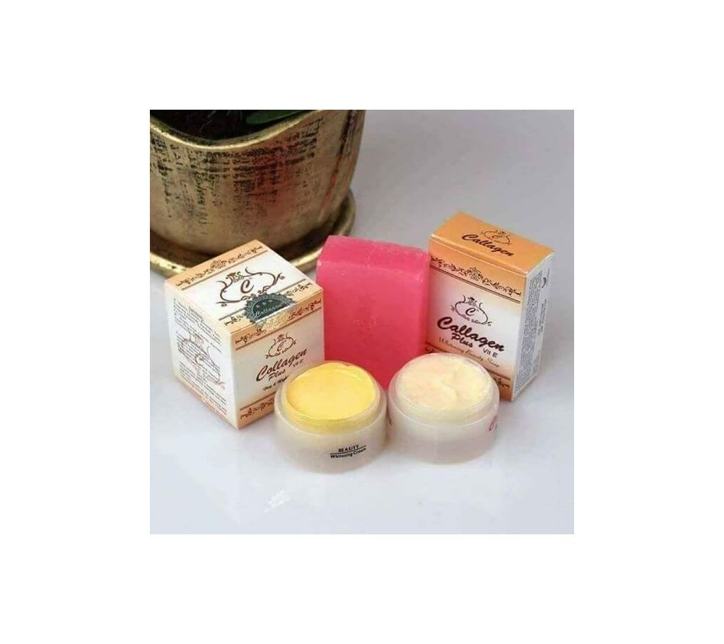 Collagen Whitining Day & Night Cream With a Faceal Soap (50grm per cream)