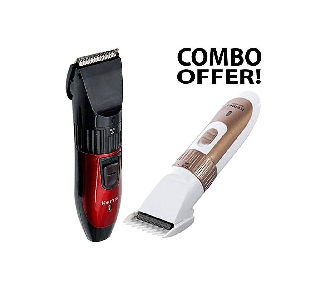 Kemei Combo of Electric Adjustable Hair Clipper for Men KM - 9020 and Rechargeable Wireless Hair Trimmer For Men KM-730