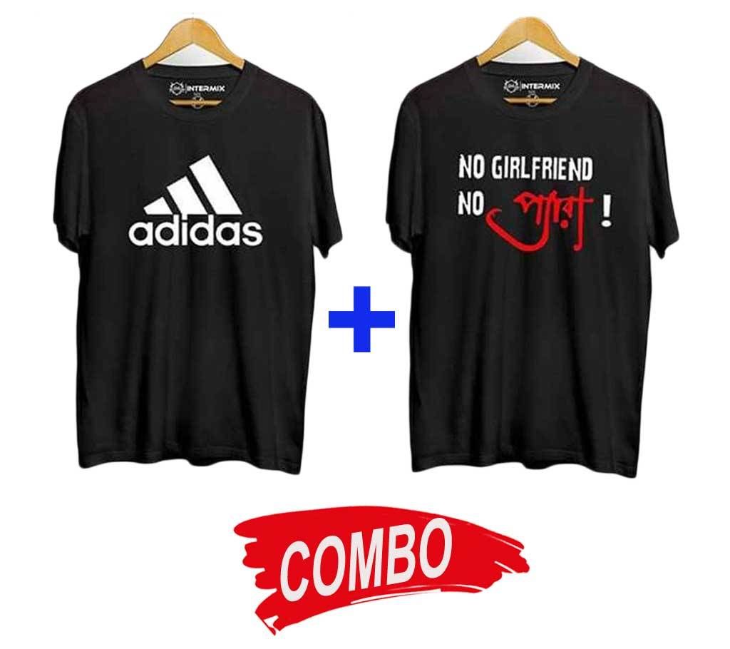 Cotton Short Sleeve Tshirt For Men+Cotton Short Sleeve Tshirt For Men Combo