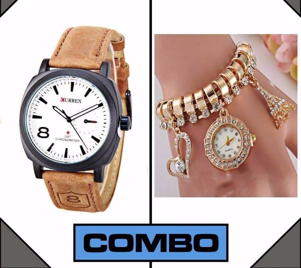Curren gents watch+Ladies watch combo 