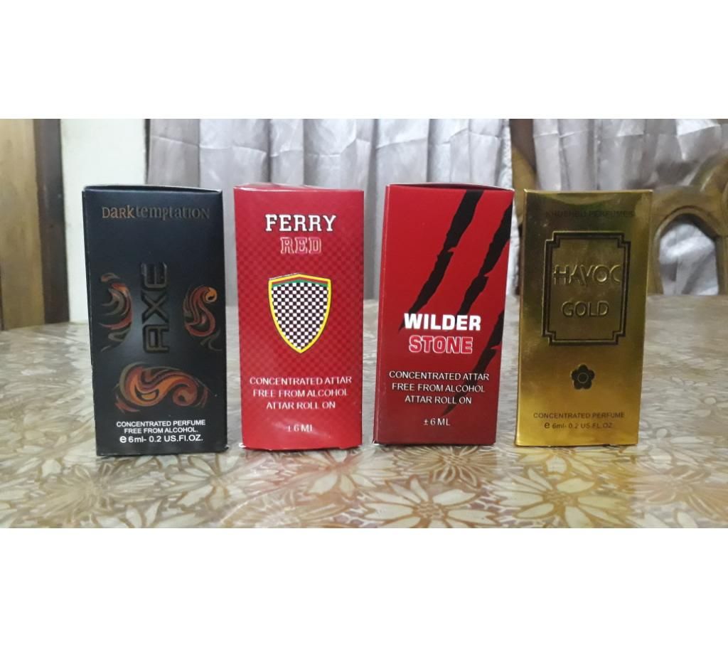 4pcs Combo roll on perfume(Attar) -6ml-BD