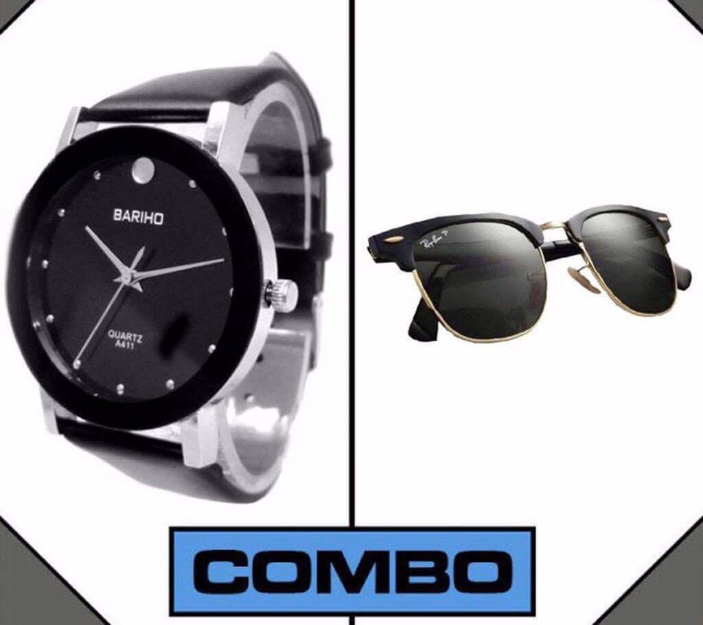 RayBan (Copy) Sunglasses + Bariho Wrist watch combo 
