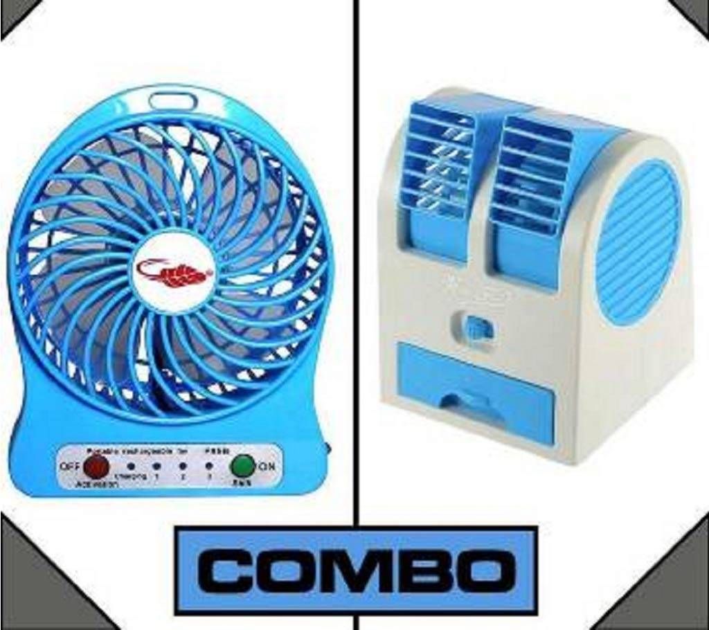 Mini Air Cooler and Mini Fan Combo