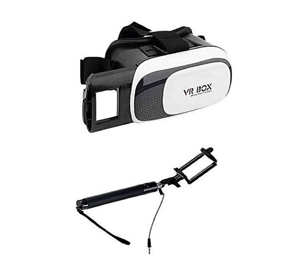 VR BOX 3D Smart Glass with Selfie Stick
