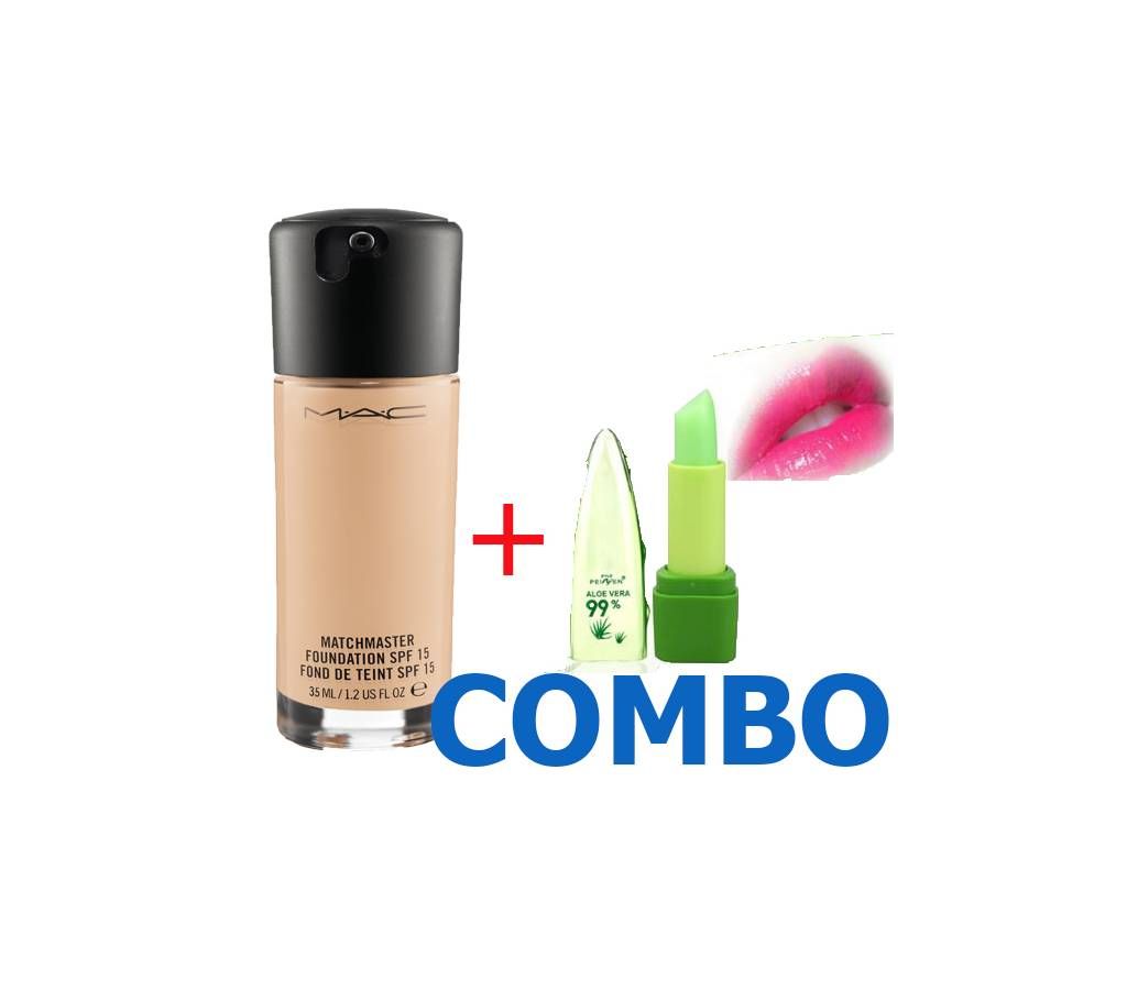 MAC: Mattr Liquid Foundation with lip gloss (Combo)