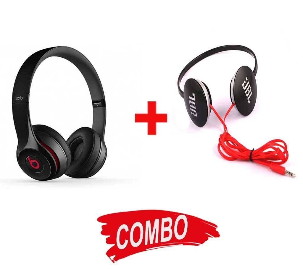 beats solo wired headphones + jbl headphone combo