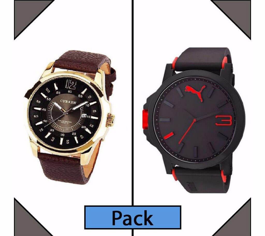 CURREN & PUMA Men's Wrist Watch Combo Offer