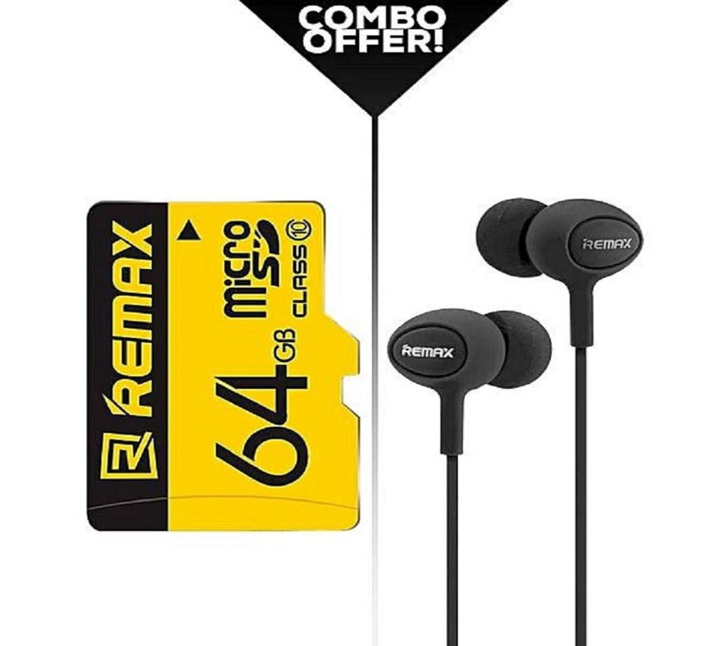 Combo of RM-515 Earphone and 64GB Micro SD Memory Card