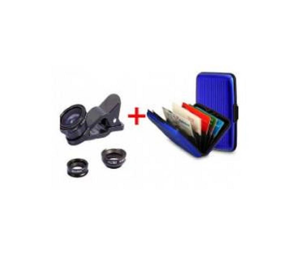 Combo 3 In 1 Clip lens & Credit card Holder