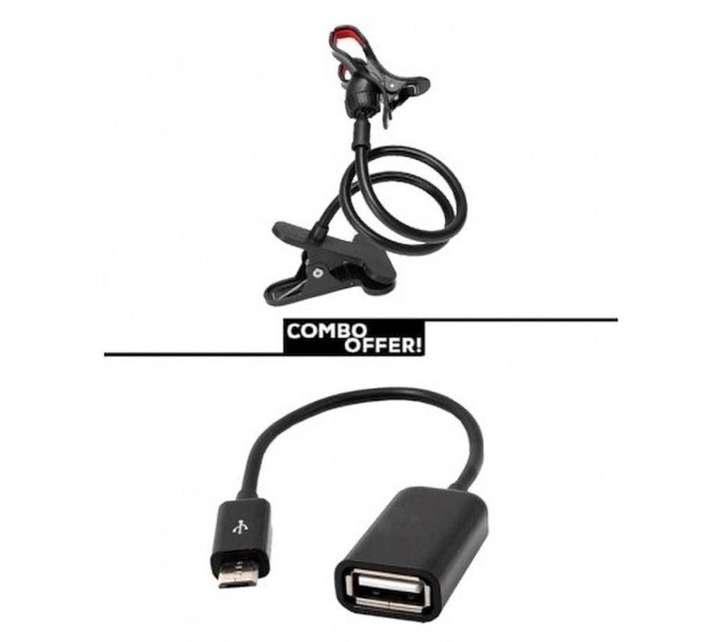 roating mobile holder + otg combo