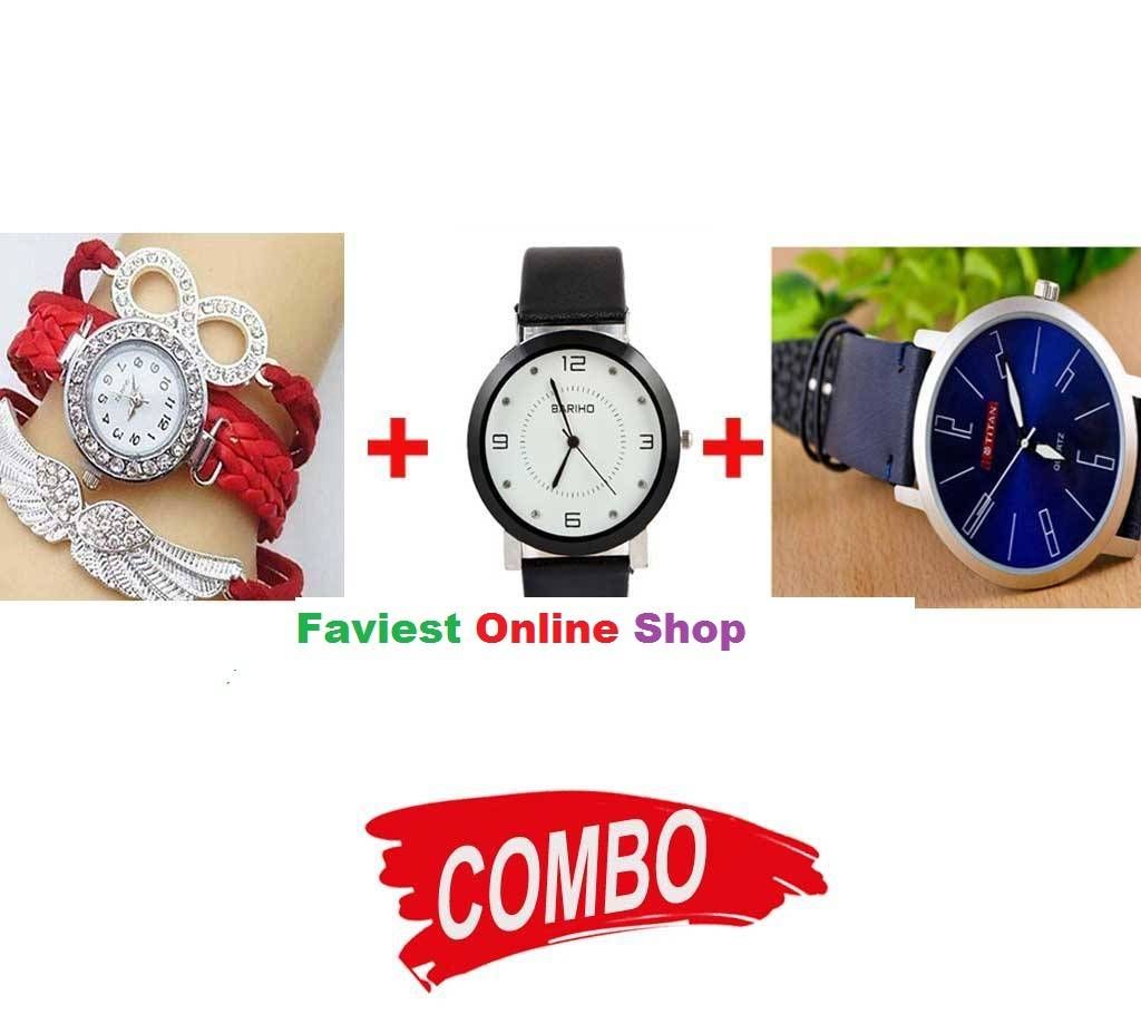 Titan Gents Restwatch (Copy) + Ladies Restwatch + Bariho Ladies Restwatch - Combo Offer