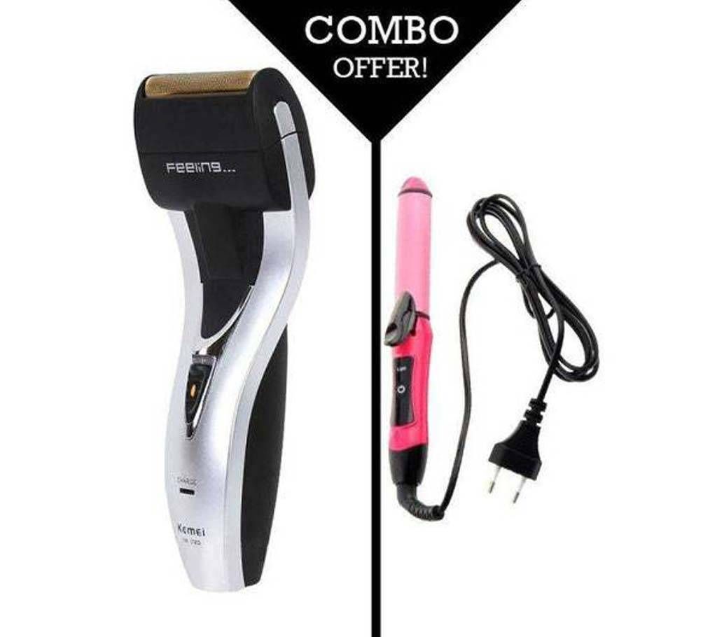 Kemei KM-1720 Shaver & Kemei Hair Straighter Combo