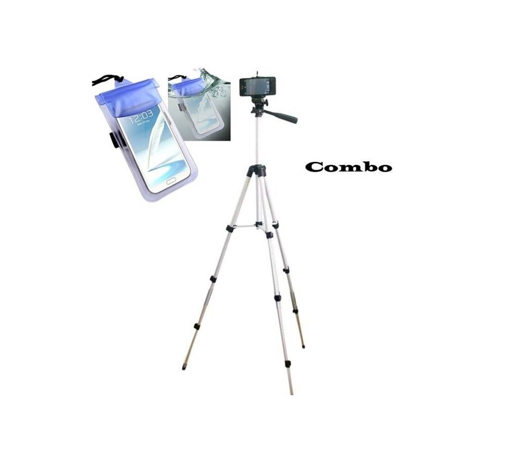 Tripod stand For Camera & Mobile + Waterproof Mobile Bag Combo 
