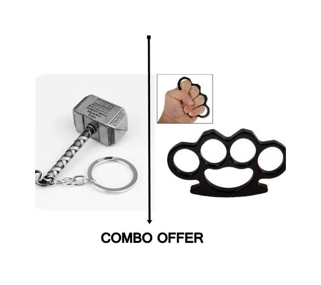 Thor Metal Key Chain & Fist Fighting Equipment Combo