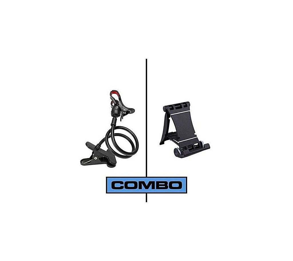 Combo of Multi Mobile Tablet Stand & 360 Rotate Mobile and Tablet Stand - Black