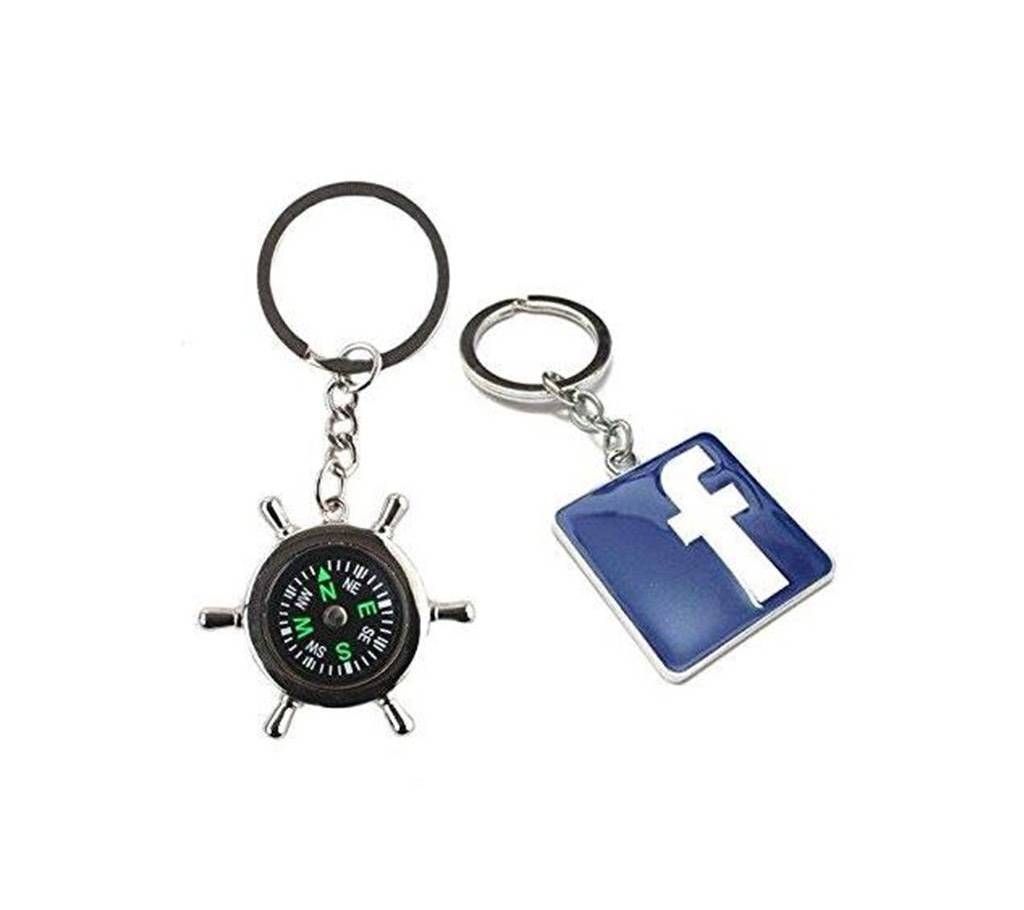 FB Logo & Compass Key Ring