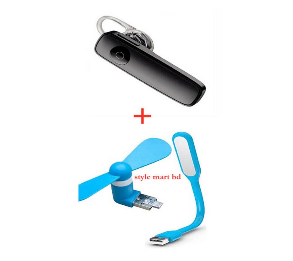Bluetooth Stereo Headset +USB OTG Fan + LED Light Combo Offer