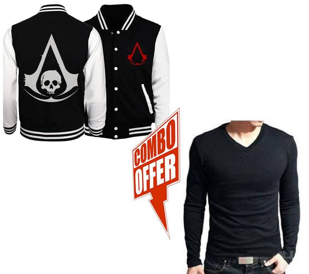 Mens Winter Jacket+Full Sleeve T shirt combo offer 