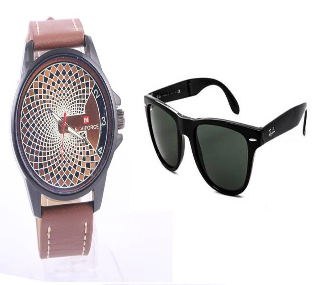 Man's Rest Watch+Sungalss Combo Offer 