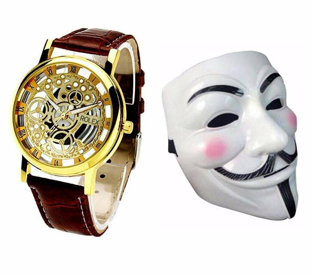Rolex Watch (copy)+Anonymous Mask Combo 