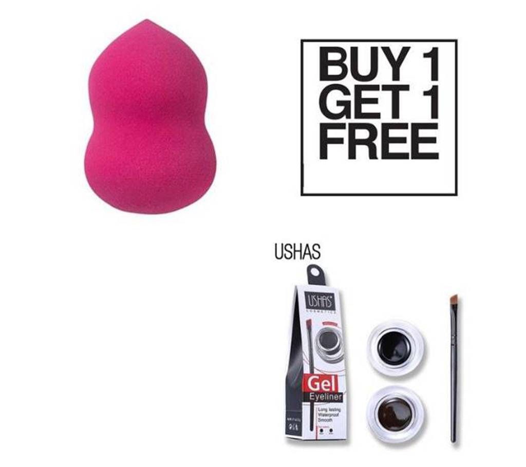 Buy One Eye Liner Gel Get One Foundation Blender Sponge free