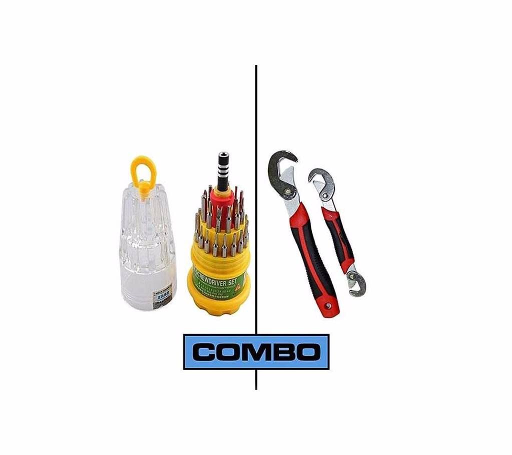 Combo of Snap N Grip Wrench & Jackly 31 In 1 Screwdriver Set 
