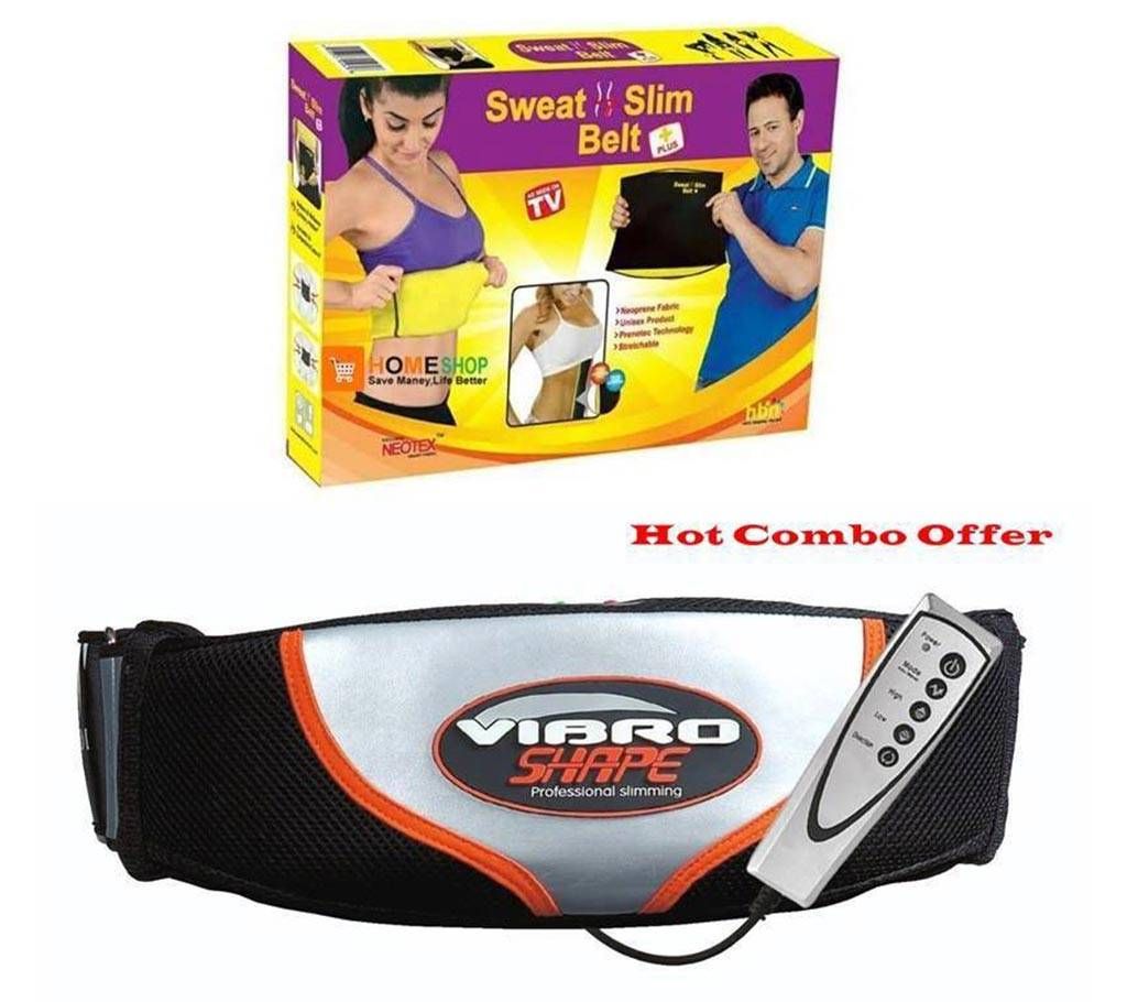 Vibro Shape Slimming Belt & Sweat Slim Belt Combo