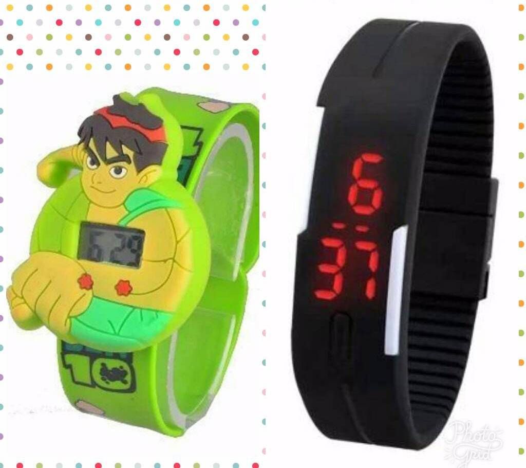 combo Ben 10 kids watch+Led watch